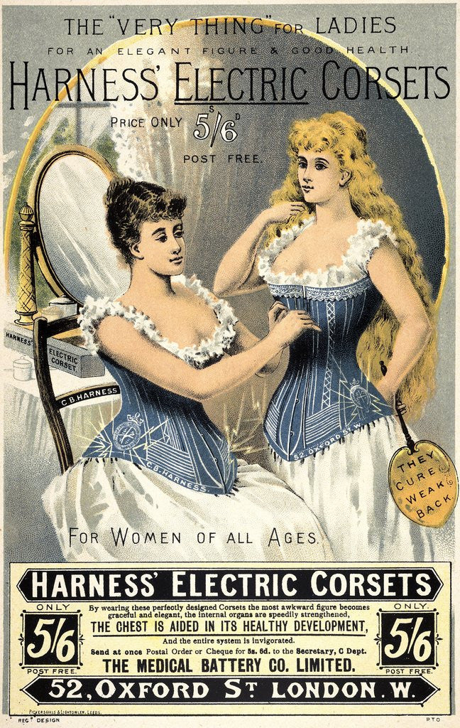 Detail of 19th century corset advertisement by Corbis