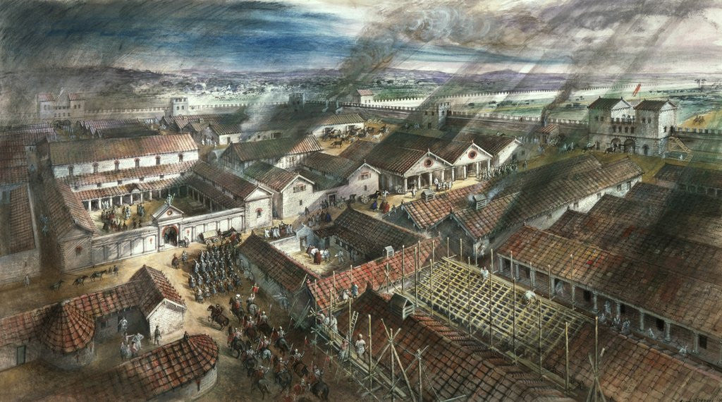 Detail of Roman fort in London by Anonymous