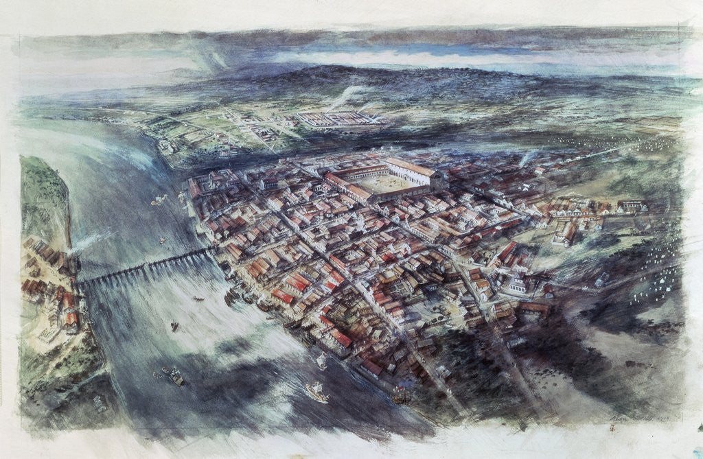 Detail of Roman London during the reign of Hadrian by Anonymous