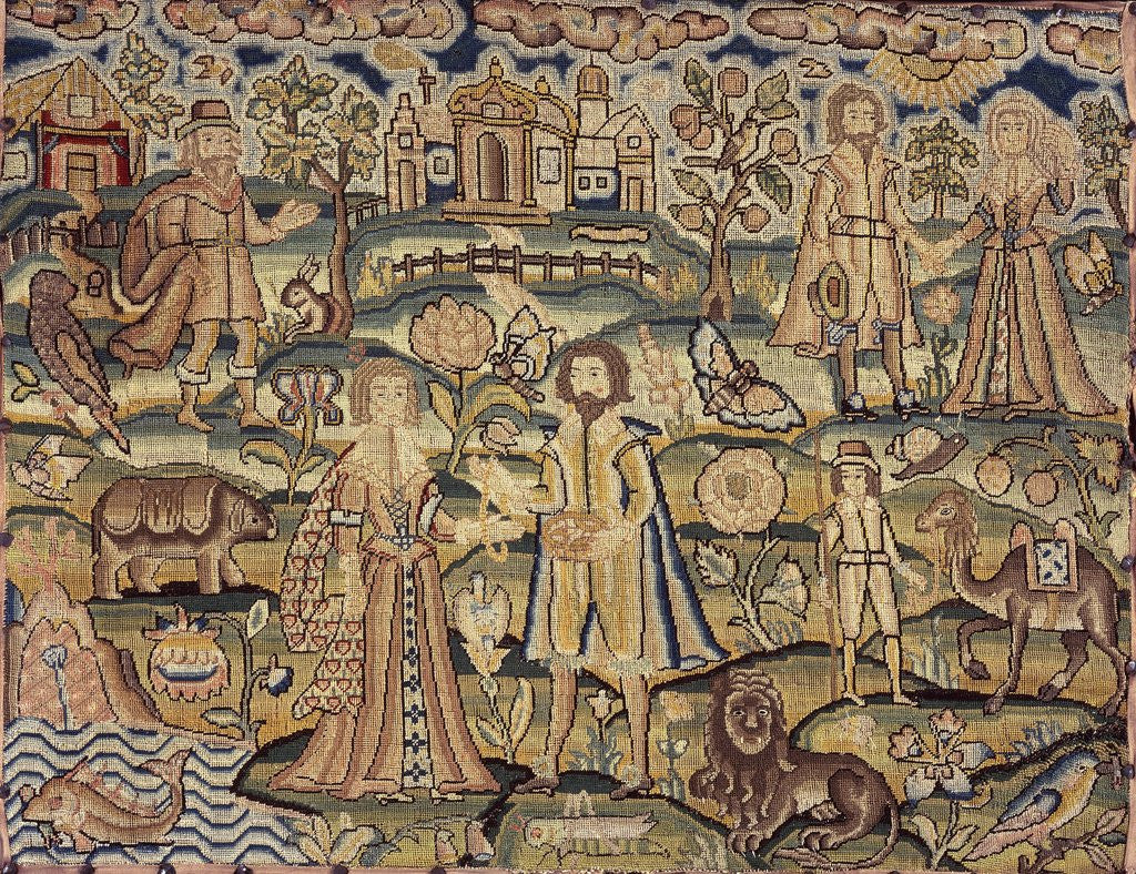 Detail of Detail of Stuart period embroidery panel by Anonymous