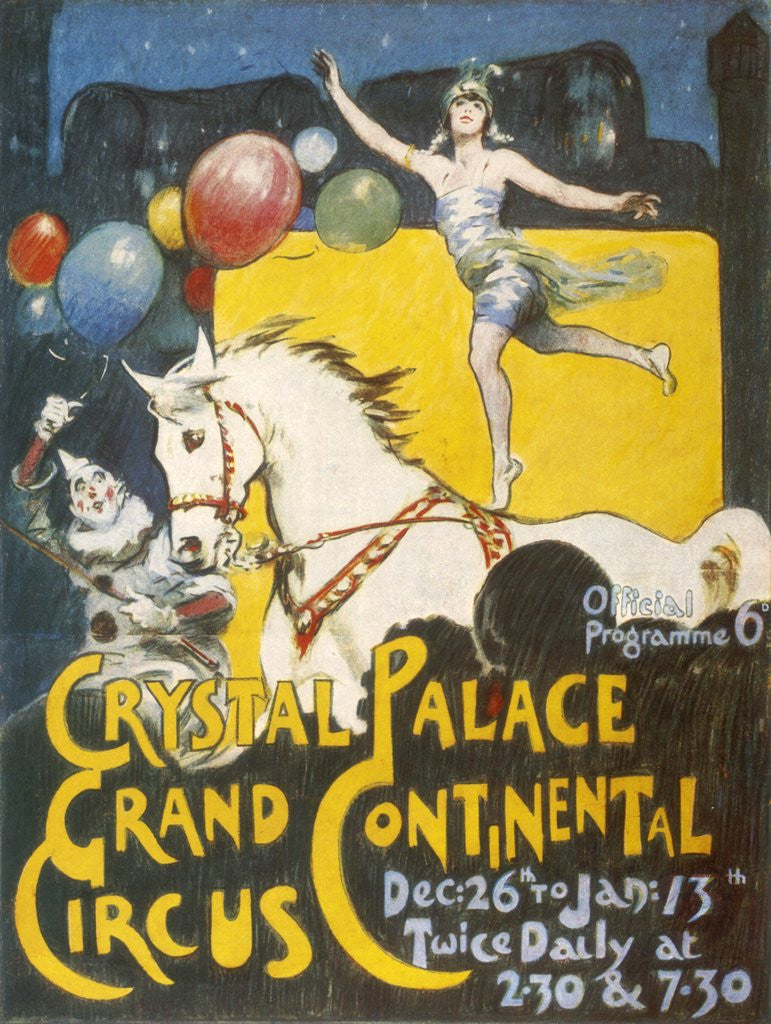 Detail of Advertisement for the Grand Continental Circus at Crystal Palace by Corbis