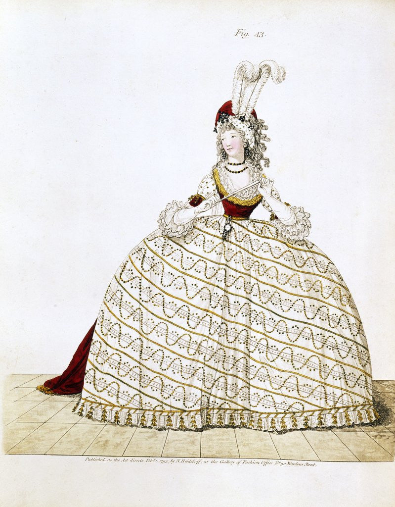 Detail of Woman in court dress by Anonymous