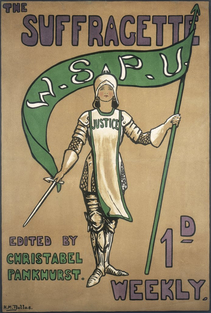 Poster advertising The Suffragette newspaper by Corbis