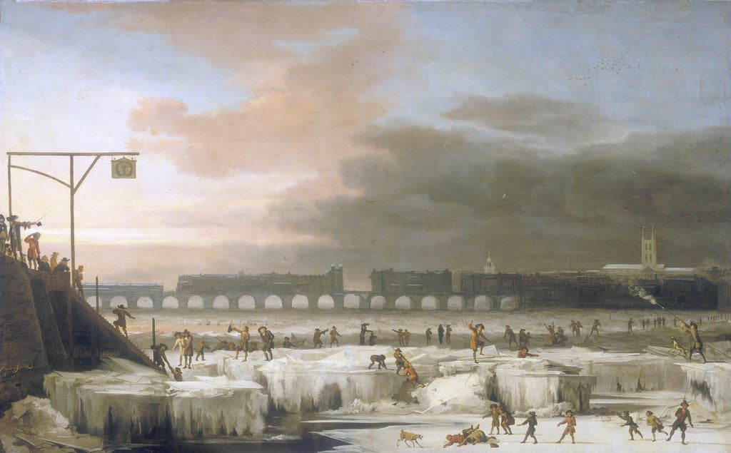 Detail of The Frozen Thames by Abraham Hondius