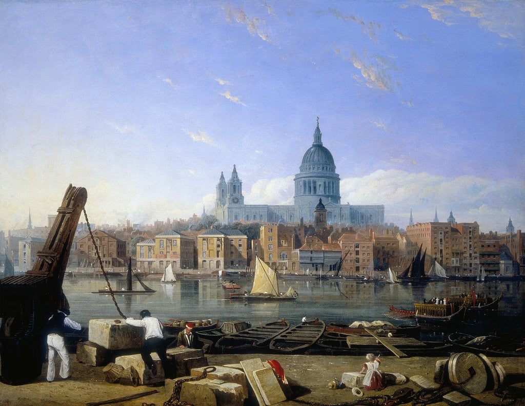 Detail of The City from Bankside by Thomas Miles I
