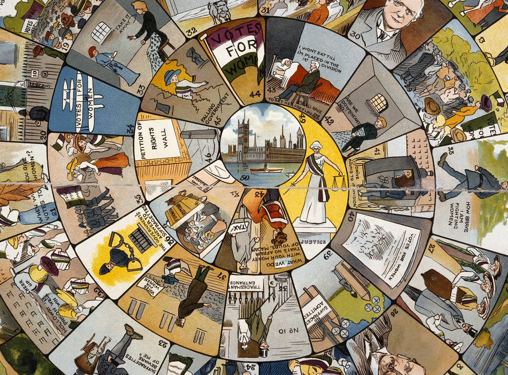 Detail of Votes for Women board game by Anonymous