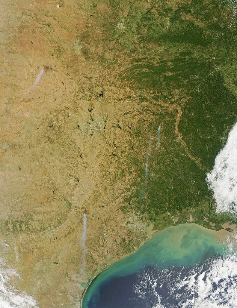 Detail of Satellite View of Fires in Texas and Oklahoma by Anonymous