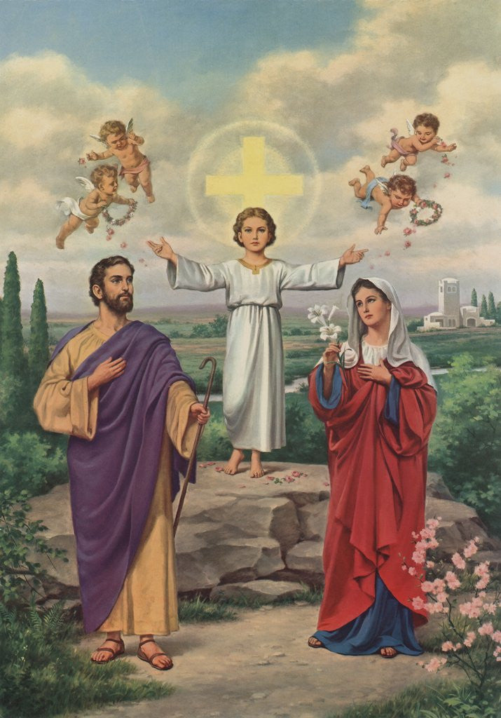 Detail of Holy family postcard by Anonymous