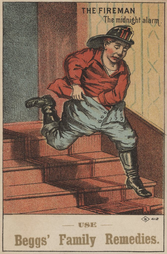 Detail of The Fireman: The Midnight Alarm by Anonymous