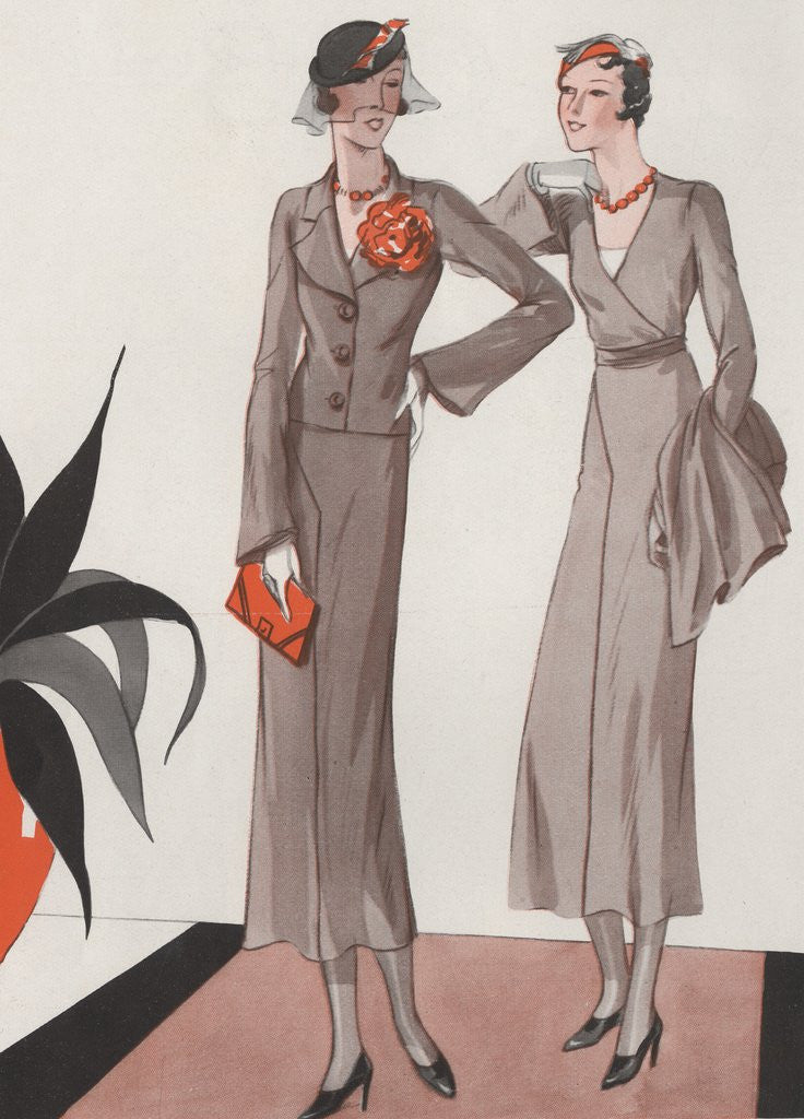 Detail of Two women in 1930's fashion by Anonymous