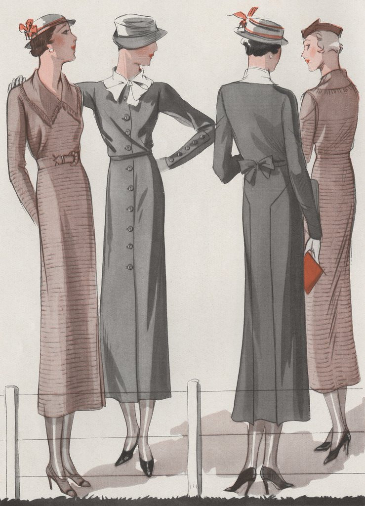 Detail of Four women in 1930's fashion by Anonymous