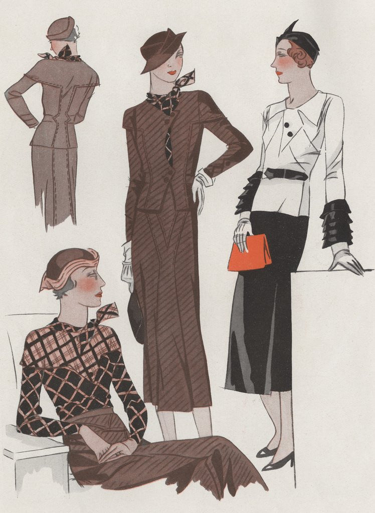 Detail of Four women in 1930's fashion by Anonymous