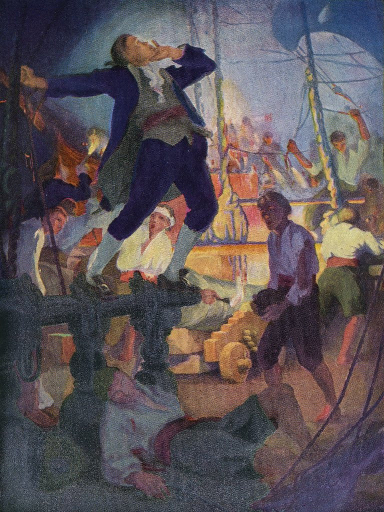 Detail of John Paul Jones taunting British troops by Anonymous