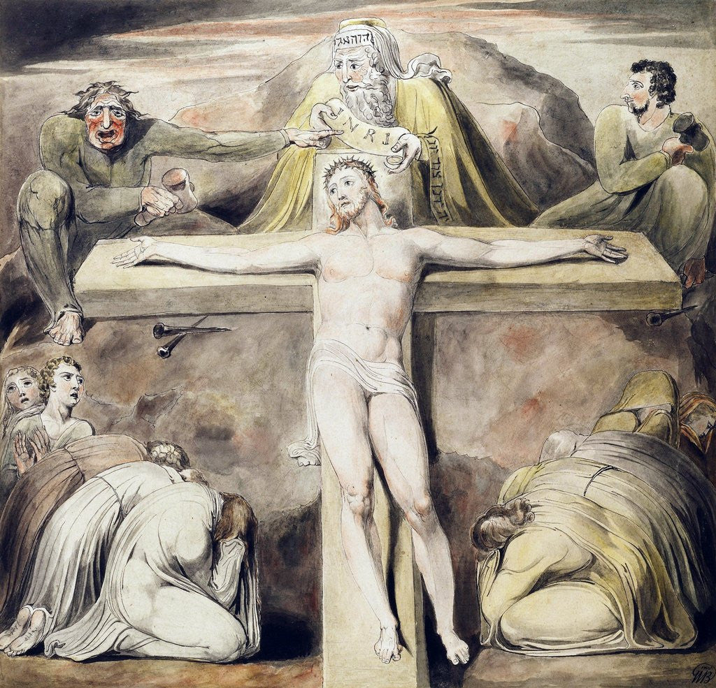 Detail of Christ Nailed to the Cross: The Third Hour by William Blake