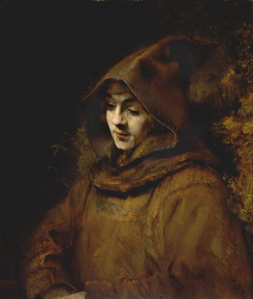 Detail of Portrait of Rembrandt's Son Titus, Dressed as a Monk by Rembrandt Harmensz van Rijn