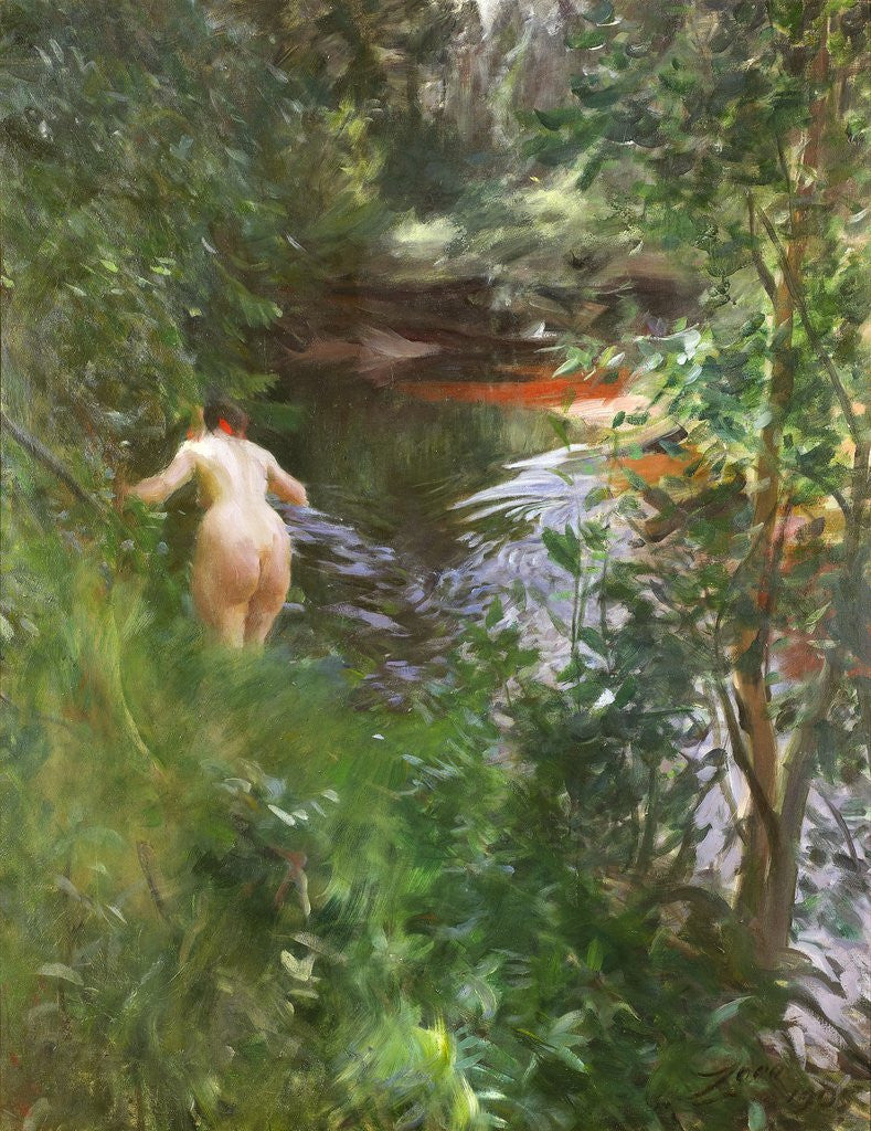 Detail of In Gopsmor (Nude by a Stream) by Anders Zorn
