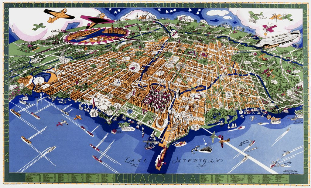 Detail of Chicago World's Fair map by Anonymous