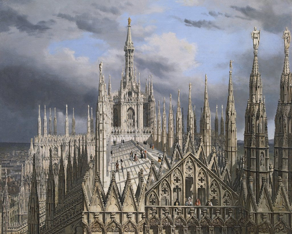 Detail of Roof of Milan Cathedral by Luigi Ossip Premazzi