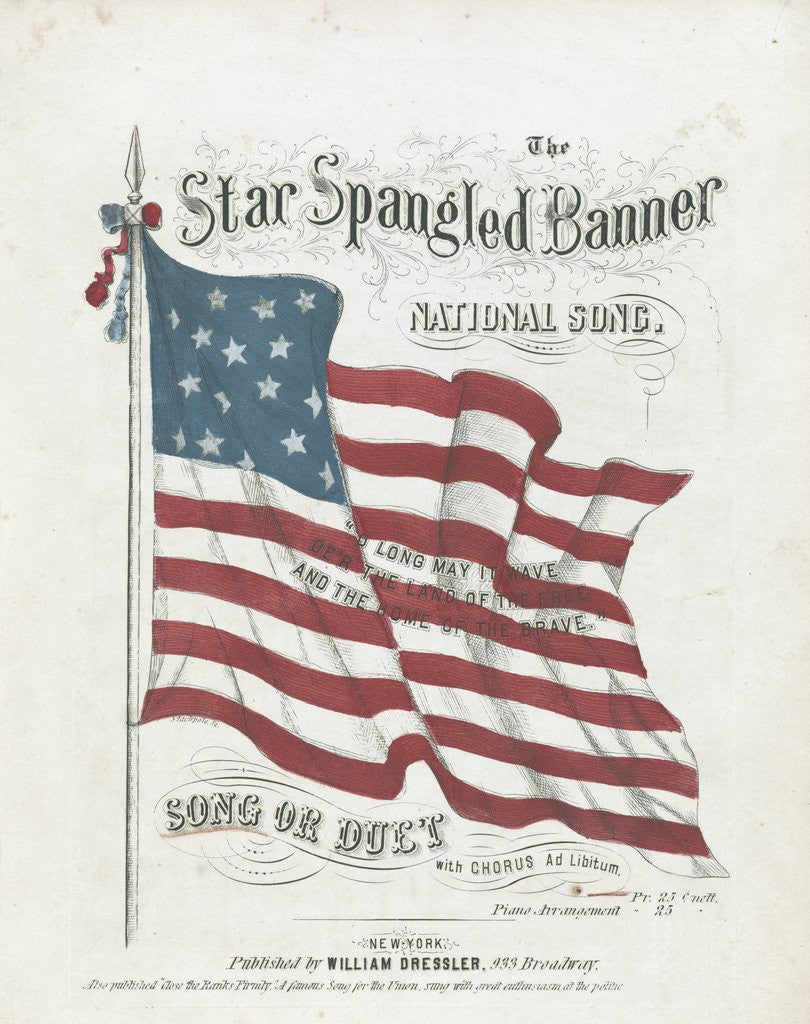 Detail of Cover of a musical score of the Star-Spangled Banner by Anonymous