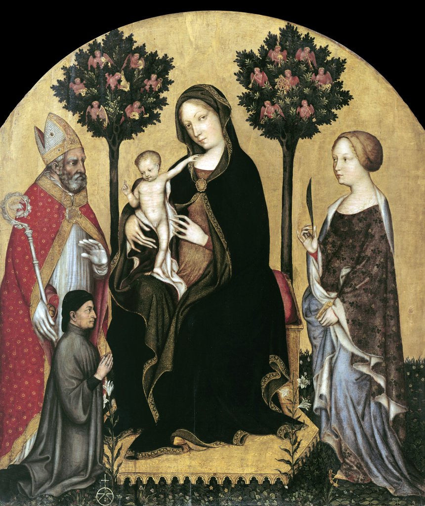 Detail of Virgin and Child Enthroned with Two Saints and a Donor by Gentile da Fabriano