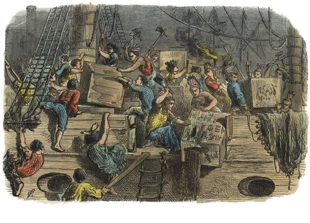 Detail of Boston Tea Party by Corbis