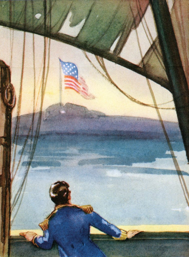 Detail of American flag flying over Fort McHenry by Anonymous