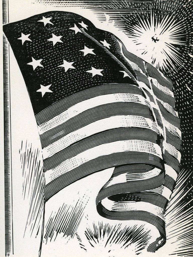 Detail of American flag flying over Fort McHenry by Anonymous