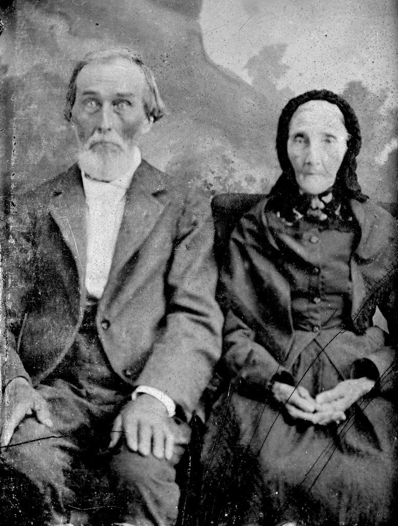 Detail of Grandma and Grandpa in a tintype portrait, ca. 1870s. by Anonymous
