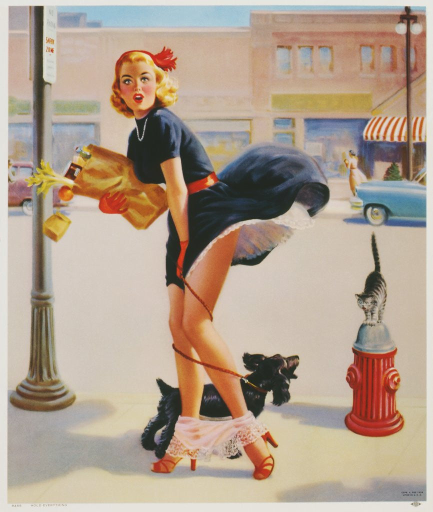 Detail of Sexy woman dropping groceries by Anonymous