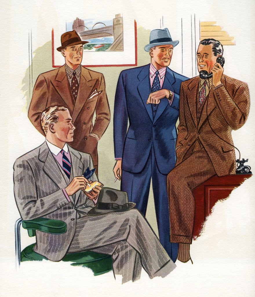 Detail of Four businessmen in an office by Anonymous