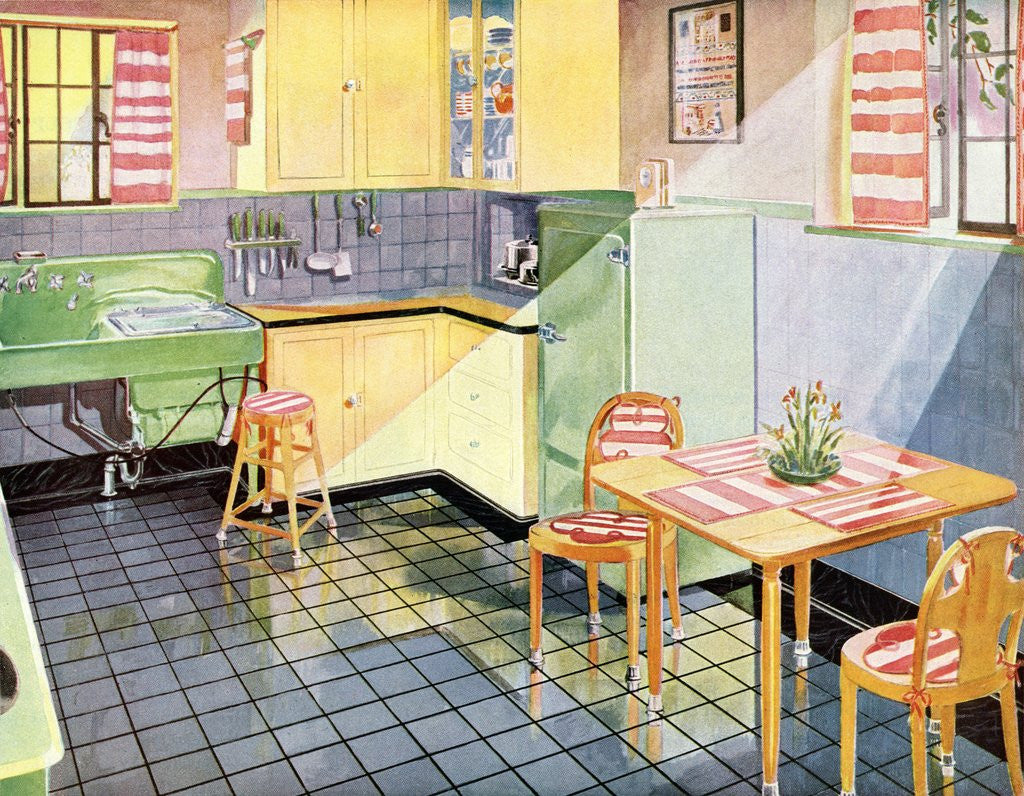 Detail of Sunny kitchen by Anonymous