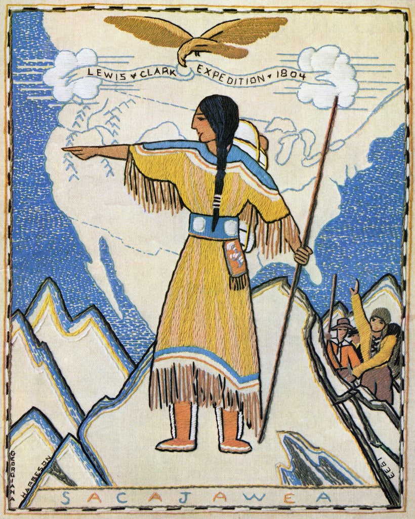 Detail of Sacajawea on Lewis and Clark Expedition by Anonymous