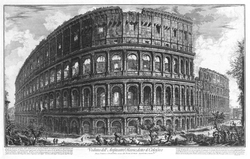 Detail of View of the Coliseum by Giovanni Battista Piranesi