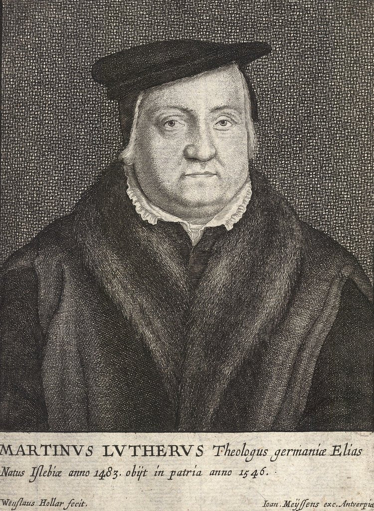 Detail of Engraving of Martin Luther by Wenceslas Hollar