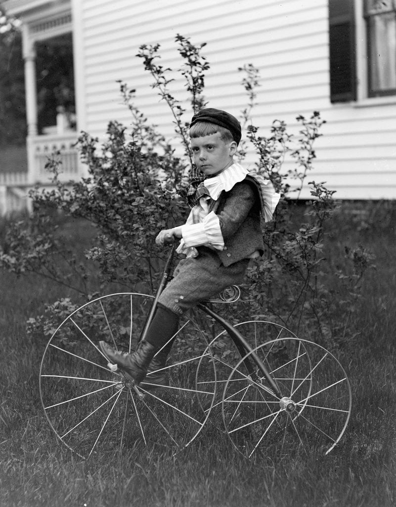 Detail of Toddler on a period tricycle, ca. 1895. by Anonymous