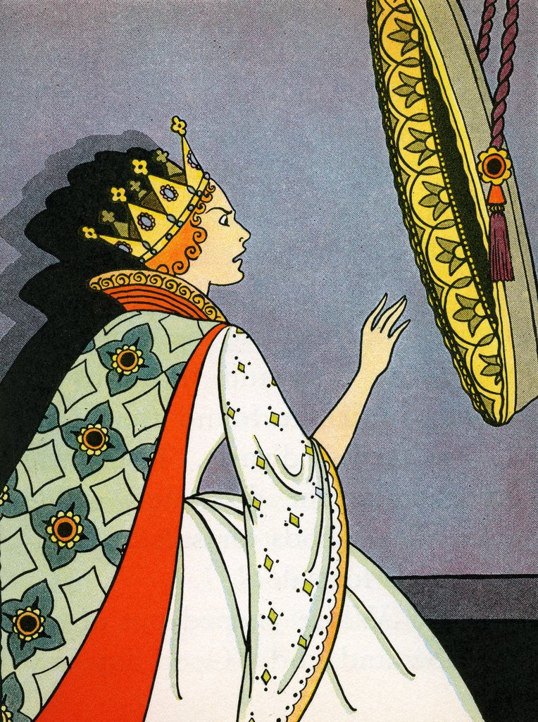 Detail of Magic mirror telling Evil Stepmother that Snow White is fairest by Anonymous