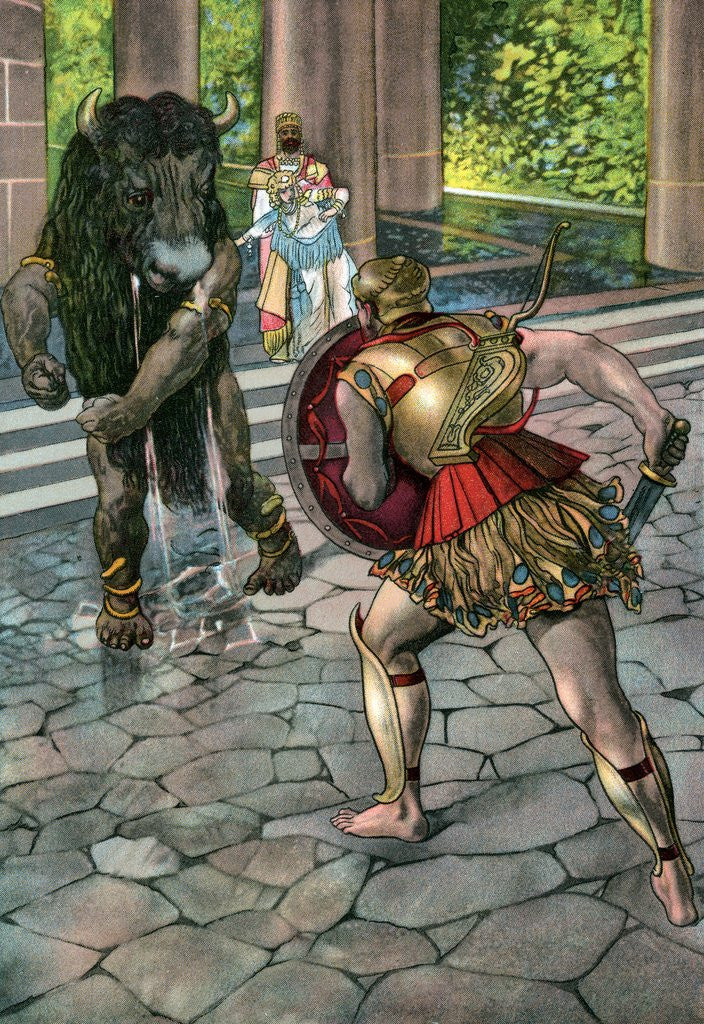 Detail of Hercules battling the monster of Crete by Anonymous