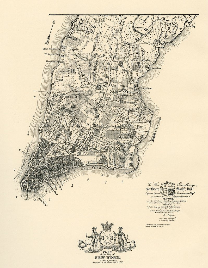 Detail of Plan of the City of New York by Bernard Ratzer
