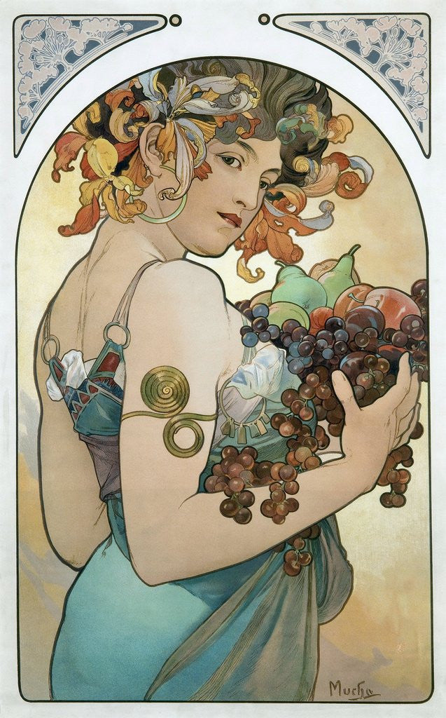 Detail of Fruit by Alphonse Mucha