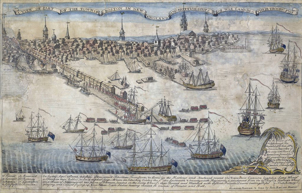 Detail of A View of Part of the Town of Boston in New England and British Ships of War by Anonymous