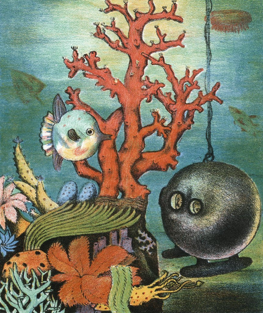 Detail of Explorer William Beebe in bathysphere by Anonymous