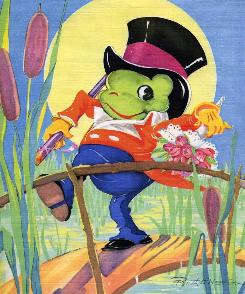 Detail of Frog holding bouquet by Anonymous