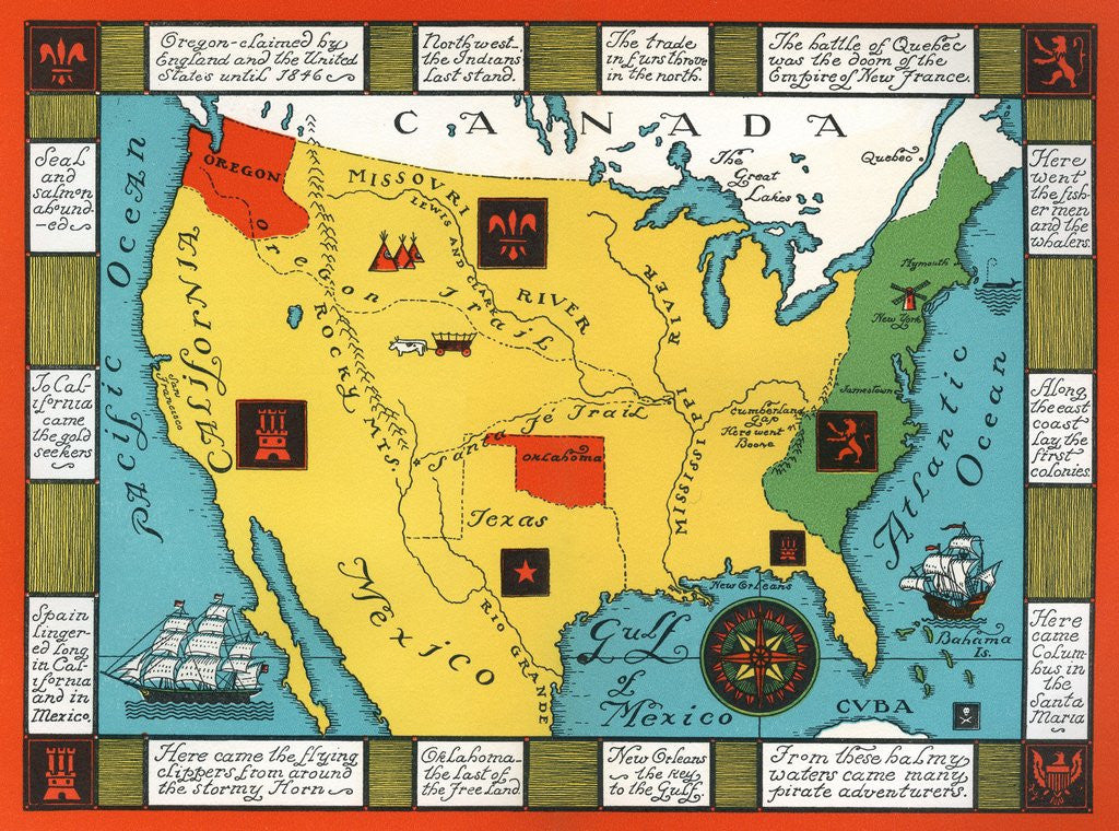 Detail of Map of the United States by Anonymous