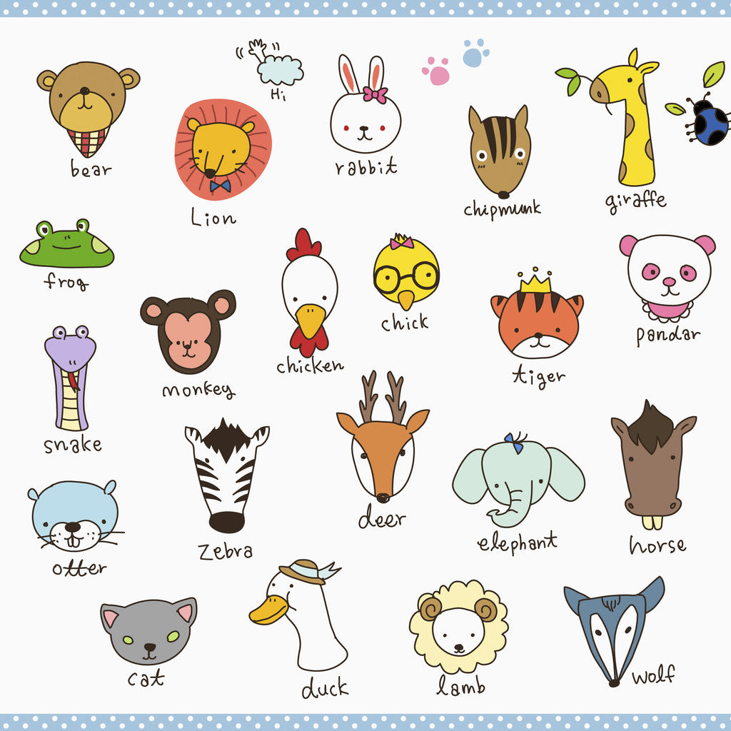 Detail of Various icons of animals by Anonymous