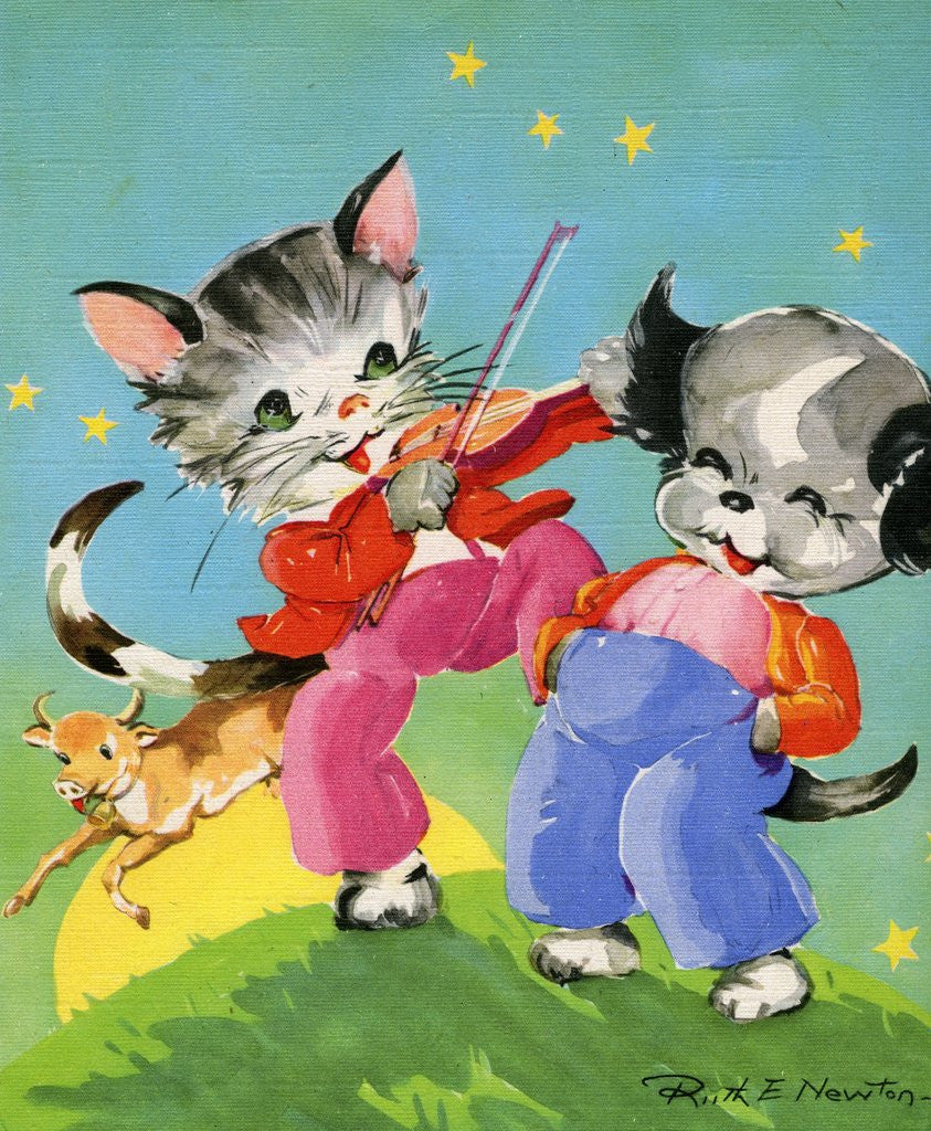 Detail of Hey Diddle Diddle illustration by Anonymous