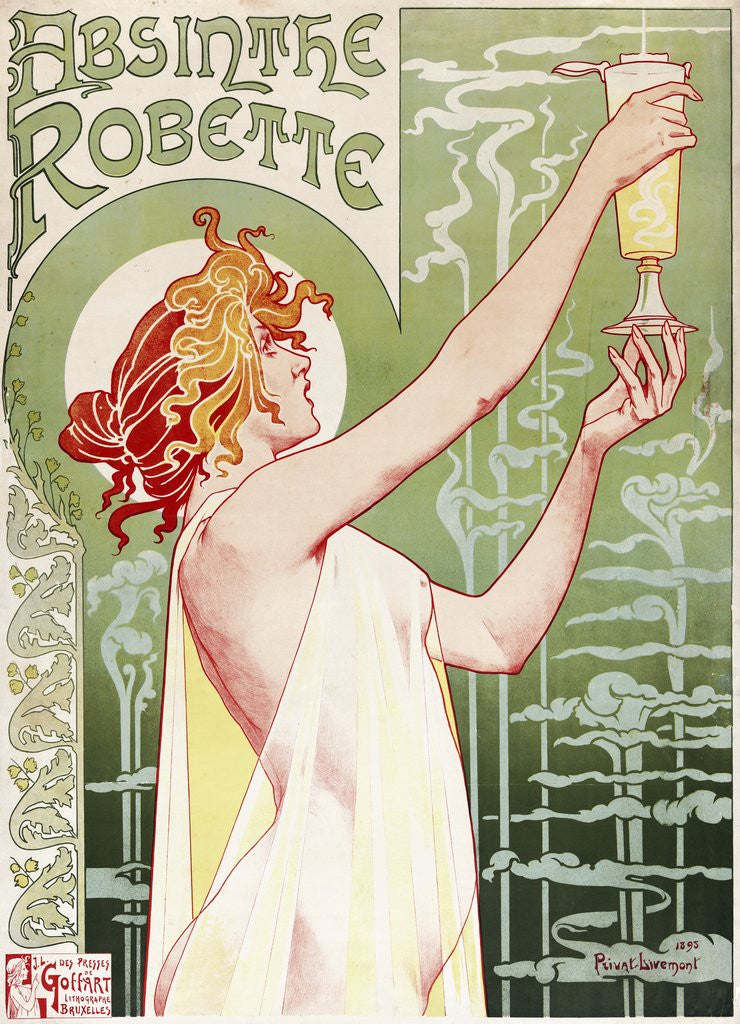 Detail of Absinthe Robette poster by Henri Privat-Livemont