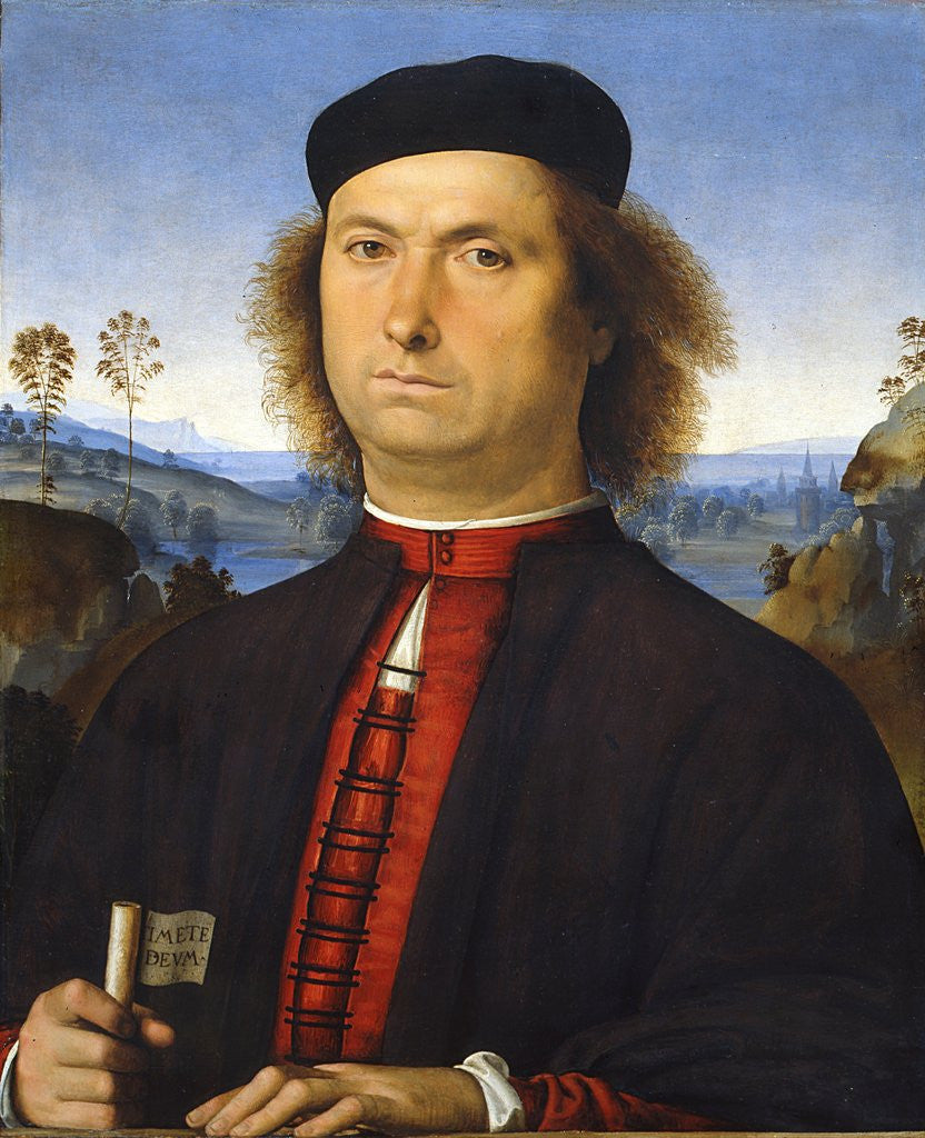 Detail of Portrait of Francesco delle Opere by Perugino