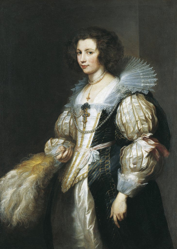 Detail of Portrait of Maria Louisa de Tassis by Anthony van Dyck