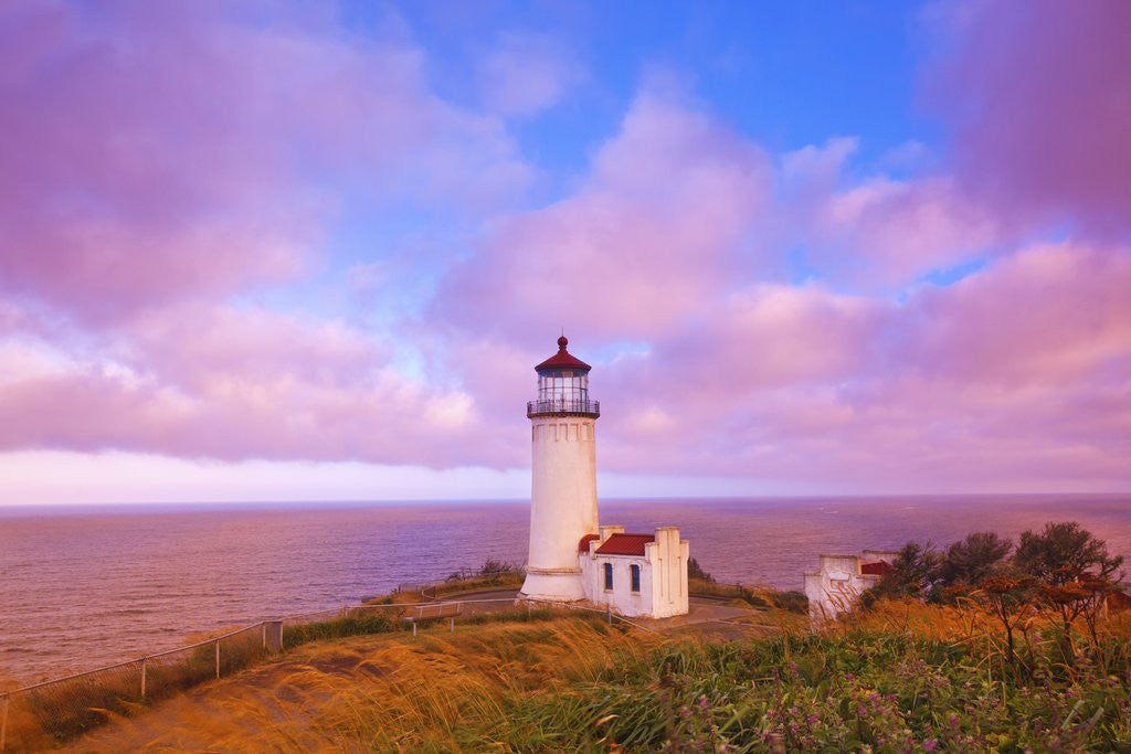 Detail of sunrise North Head Lighthouse, Washington State, Pacific Ocean, Pacific Northwest. by Anonymous