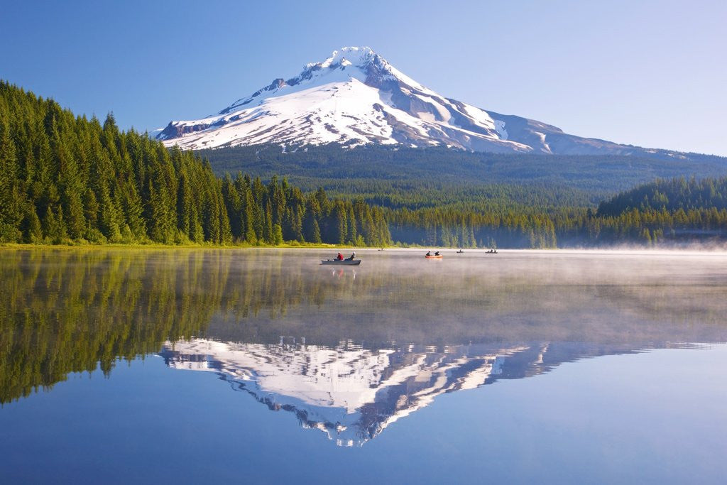 Detail of Reflection in Trillium Lake, Mt. Hood, Oregon Cascades. Pacific Northwest by Corbis